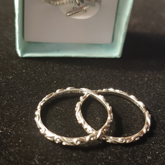 🆕Sterling Silver Carved Stack Ring. - Picture 9 of 14